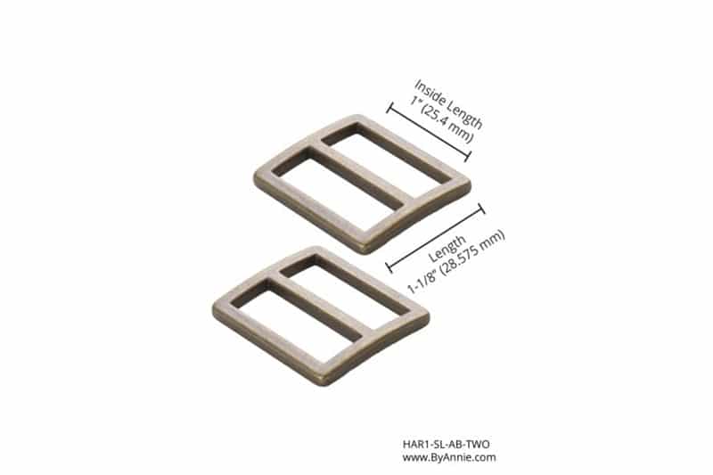 1 inch Widemouth Slider Antique Brass