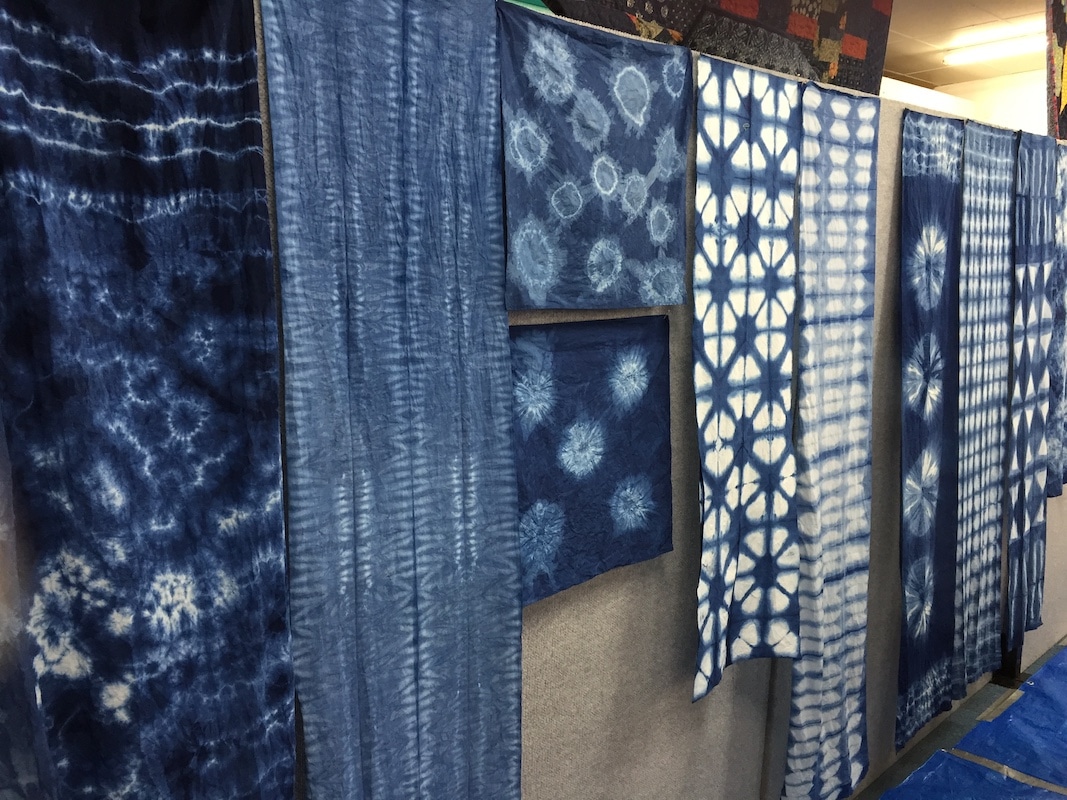 Indigo Shibori Dyed fabrics by Shuji & Alison of Wabi Sabi Designs