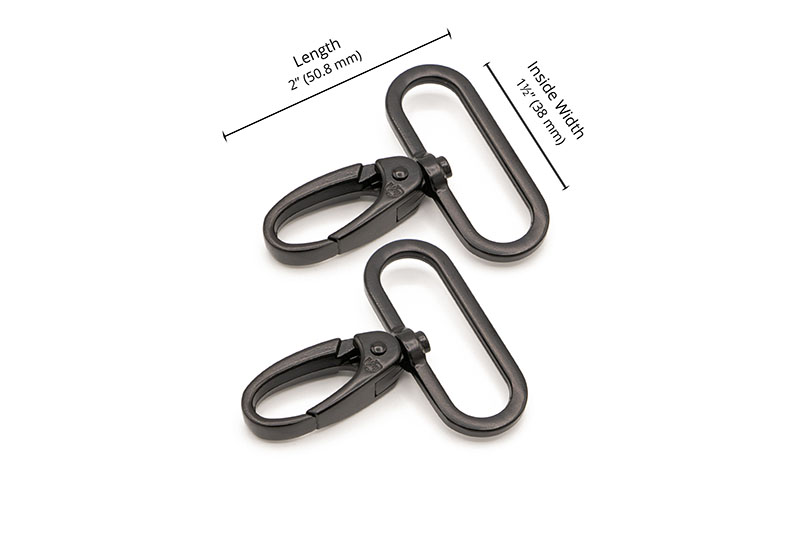 1.5 inch Swivel Hooks Black