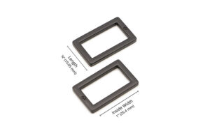 1 inch Flat Rectangle Rings Black