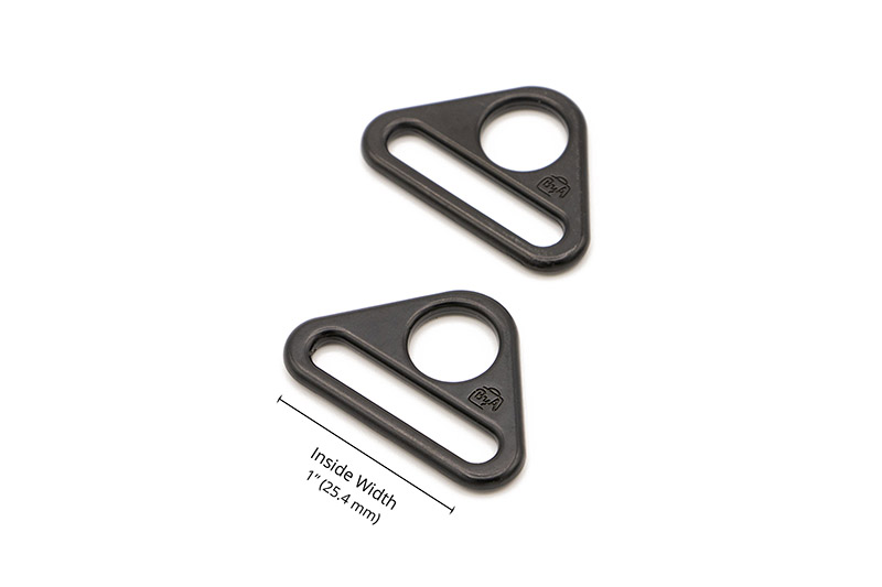 1 inch Flat Triangle Rings Black