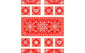 Scandi Christmas Block Panel - Red