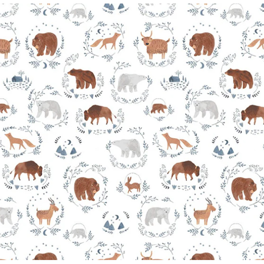 Dear Stella Wild Things Flannel DSF1552 White