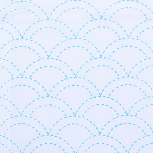 Sashiko Cloth - Waves in White - 1 - Image 2