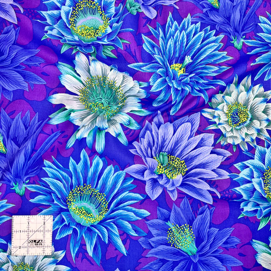 Kaffe Fassett Collective - Cactus Flower - PJ096 - Blue - Image 2