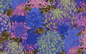 Kaffe Fassett Collective August 2021 - Hokusai Mum's - PWPJ107-Cool