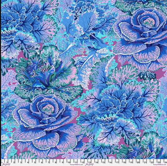 Kaffe Fassett Collective August 2023 - Curly Kale PWPJ120 - Blue