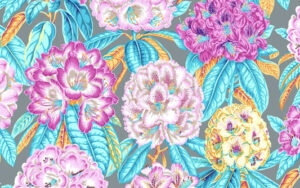 Kaffe Fassett Collective  August 2023 - Rhododendrons - PWPJ124 - Grey