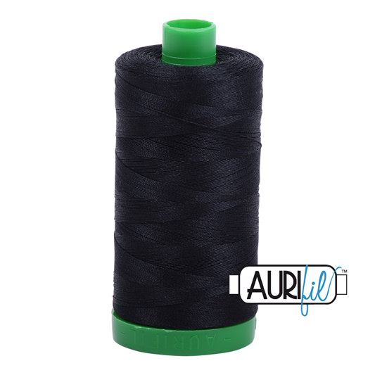 Aurifil 40wt Cotton Mako' 1000m Spool - 2692 Black
