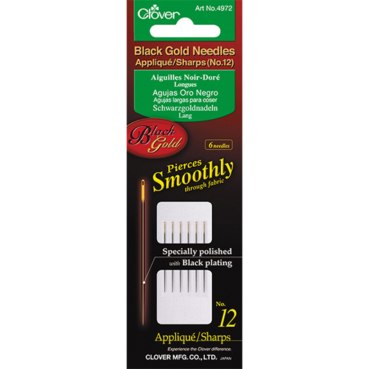 Clover Black Gold Needles Applique/Sharps No.12