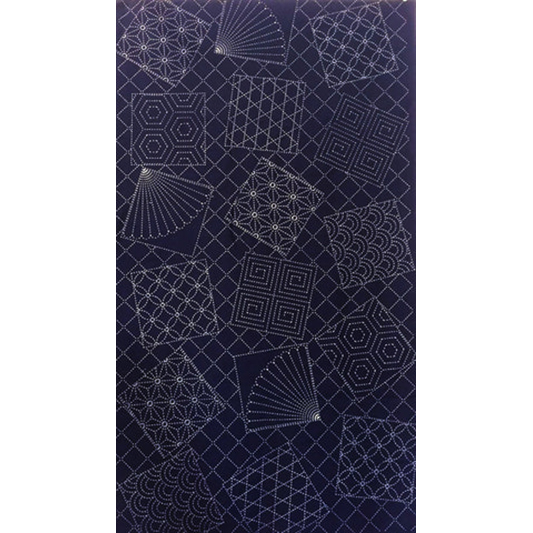 Design #01 Washout Sashiko Panel - Tumbling Blocks
