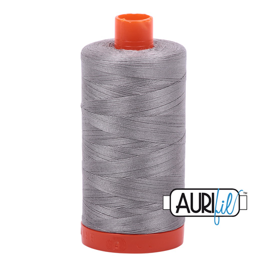 Aurifil 50wt Cotton Mako' 1300m Spool - 2620 Stainless Steel