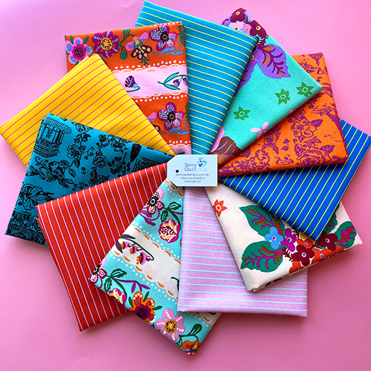 A Spring in Paris by Nathalie Letè and Tula Pink Mini Stripes Fat-Quarter Bundle