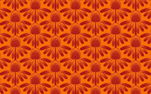 Indelible by Anna Maria Textiles  - Coneflower in tangerine - AMT1001-59C