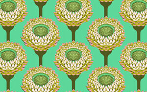 Iconic by Anna Maria Textiles - Strawflower in Aqua - AMT123-64V
